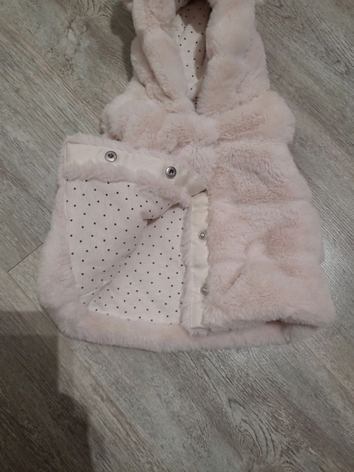 Veste gilet sans manche beige en doudou - photo numéro 3