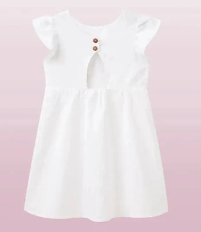 Robe neuve Benetton lin et coton blanche 10a 11a - photo numéro 3