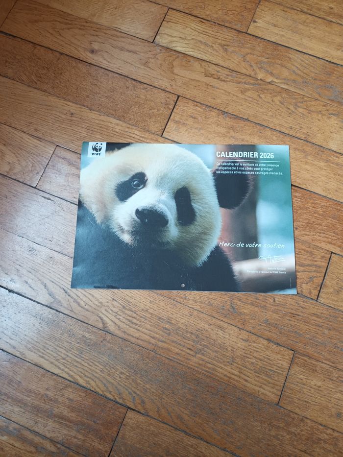 Calendrier 2026 wwf animaux