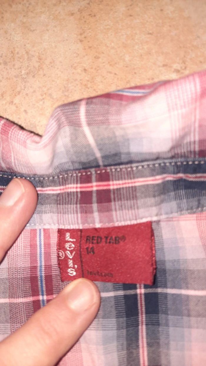 Chemise Levis 14 ans rose carreaux - photo numéro 9