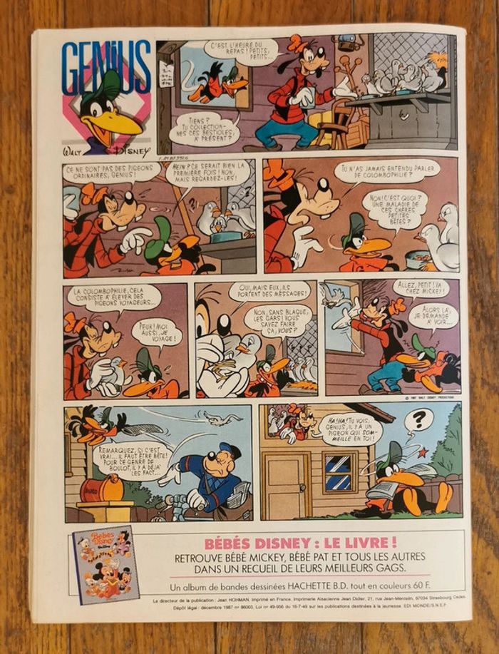 Ancien journal de mickey avec cadeau disney star Bernard et Bianca 1987 N°1851 vintage - photo numéro 16