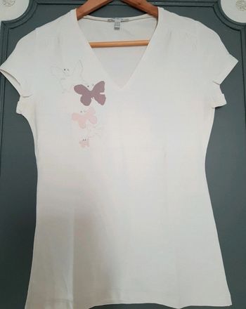 Tee shirt blanc manches courtes