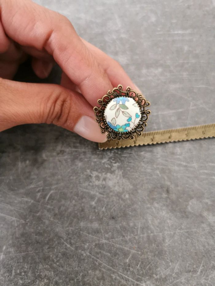 Bague réglable tissu neuve - photo numéro 4