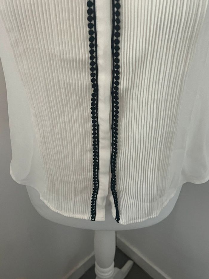 Blouse col en v écrue H&M S comme neuve - photo numéro 2