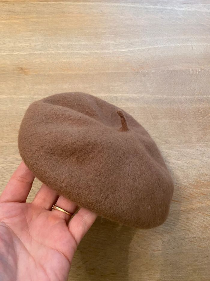 Béret en pure laine beige - photo numéro 3