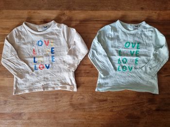 Lot de 2 t-shirt ML 24 mois