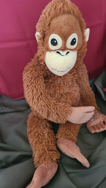 Doudou peluche singe marron IKEA 60 cm