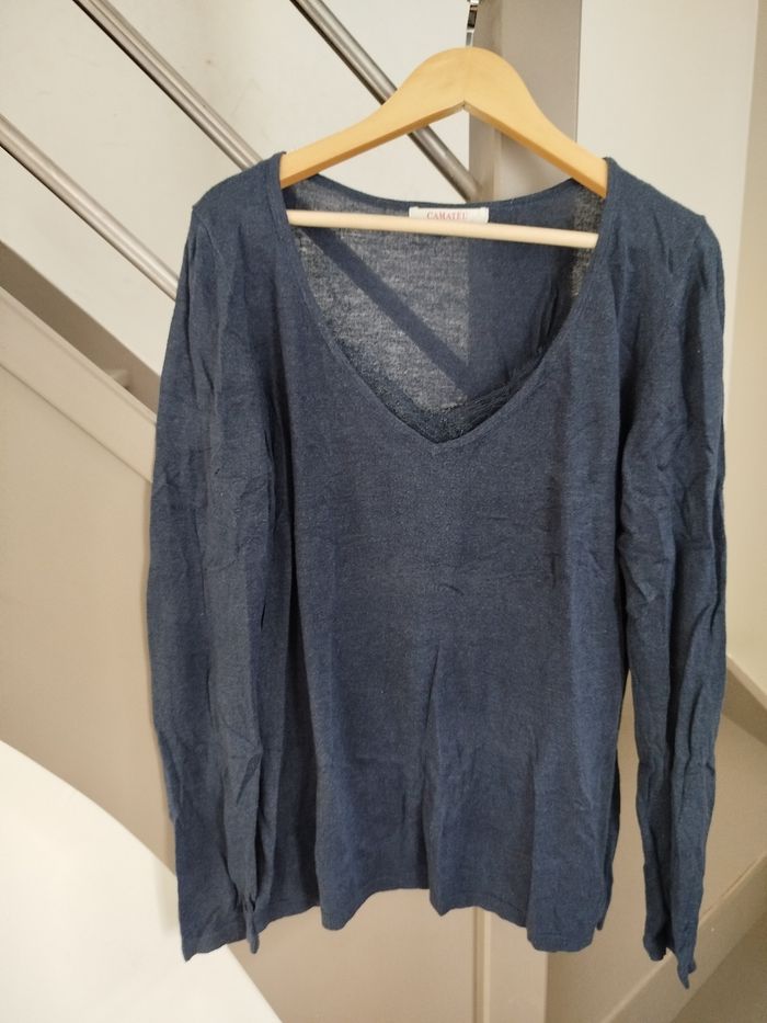 Pull léger col dentelle - photo numéro 2