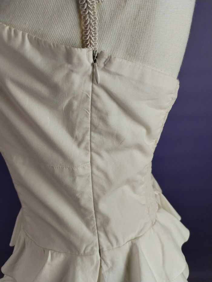 Robe blanche cocktail a volants taille 40 - photo numéro 6