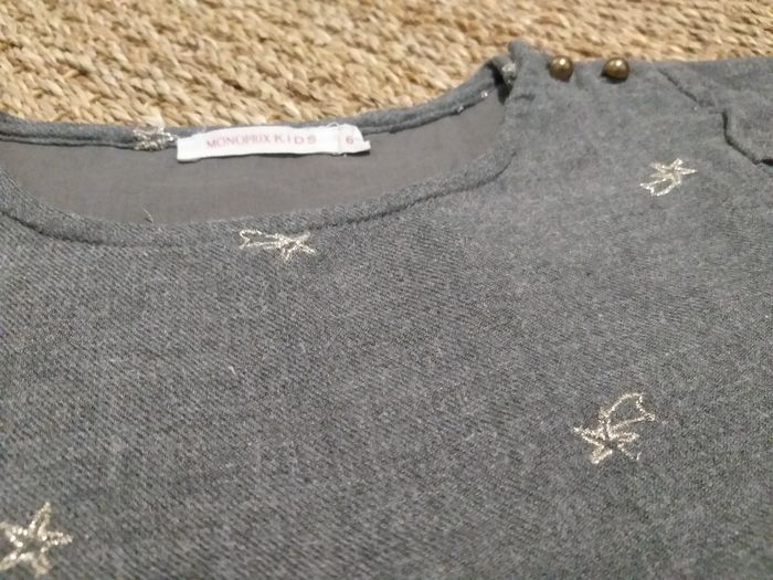 Robe grise étoiles argentées Monoprix kids 6 ans - photo numéro 2