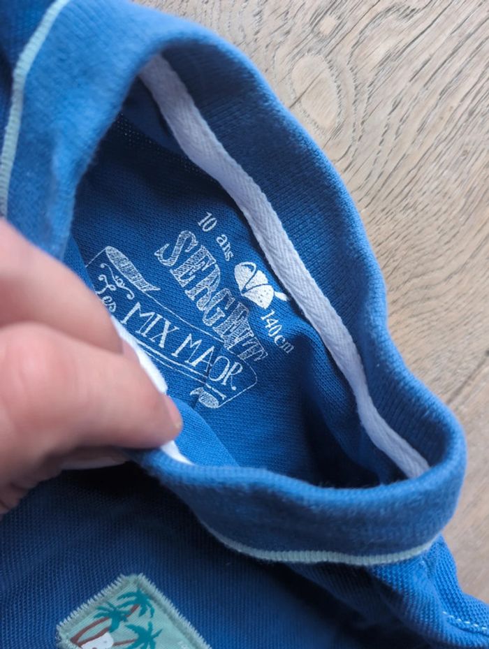 Polo bleu nid d'abeille sergent major 10 ans - photo numéro 2