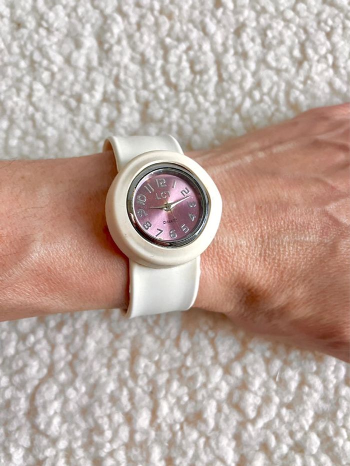 Montre LCT à quartz bracelet blanc aimanté - photo numéro 2