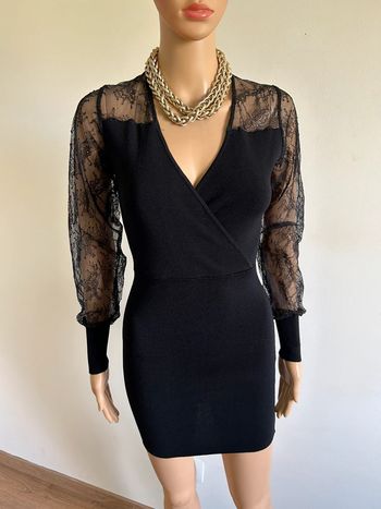 Robe noire à manches longues avec dentelle Morgan taille XS jamais portée