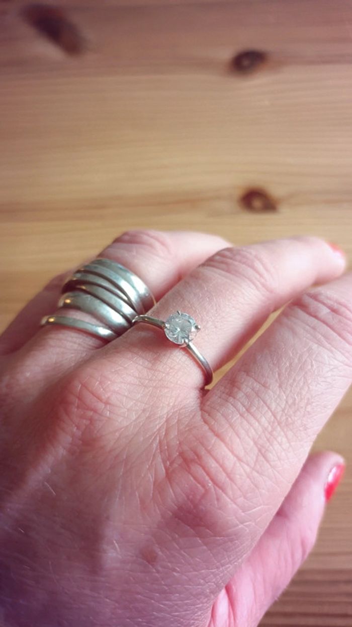 Solitaire en argent 925 et gros zirconium - photo numéro 11