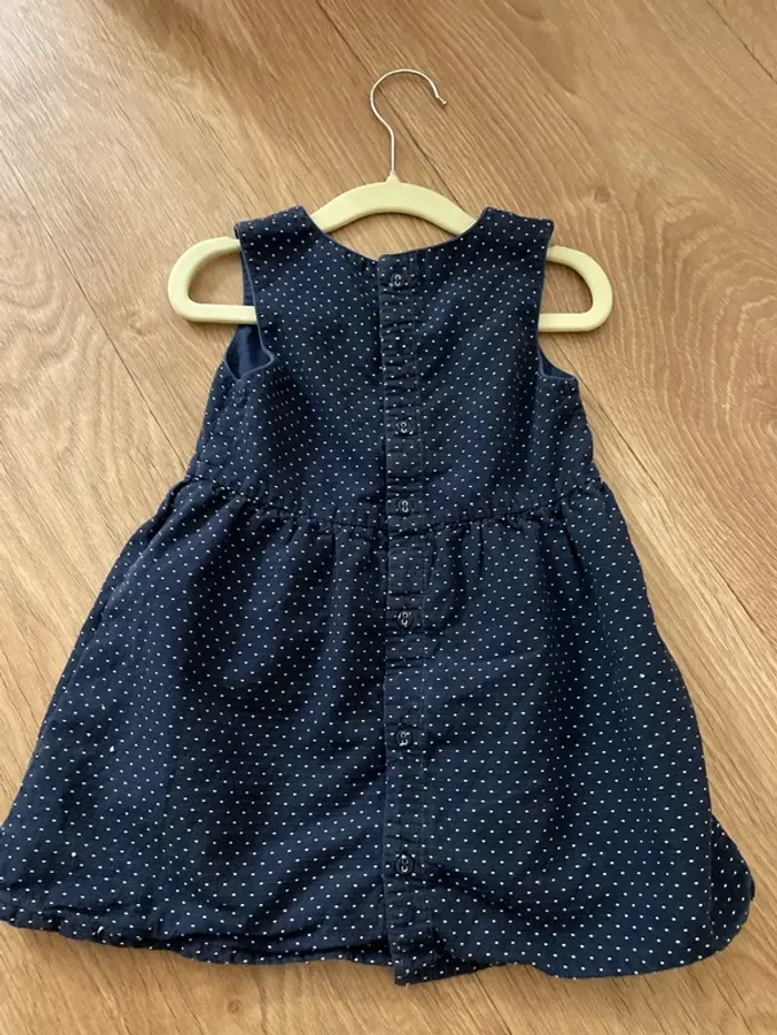 Robe à pois bleu marine et blanche Kiabi 18mois - photo numéro 6