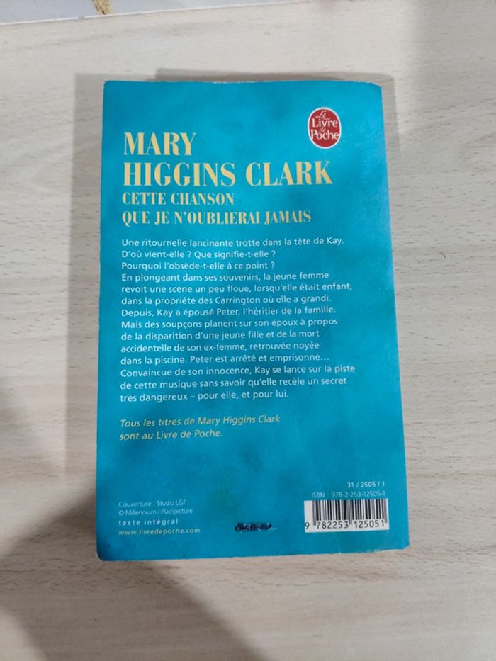 Livre poche cette chanson que je n'oublierai jamais Mary Higgins Clark - photo numéro 9