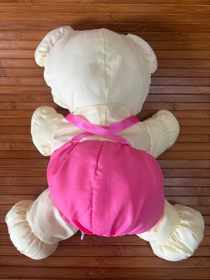 Vintage peluche ours puffalump rose jaune happy bear - photo numéro 3