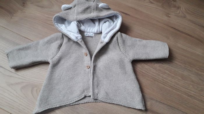 Ensemble naissance 3 pièces en point mousse - beige chiné - 1 Mois - photo numéro 6