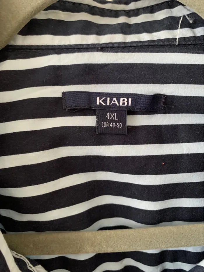 Chemise manche courte à rayures bleu foncé/clair homme - Taille 4XL Kiabi - photo numéro 3