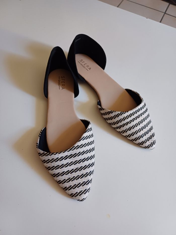 Jolies ballerines ouvertes et plates imprimé géométrique Sfera - photo numéro 2