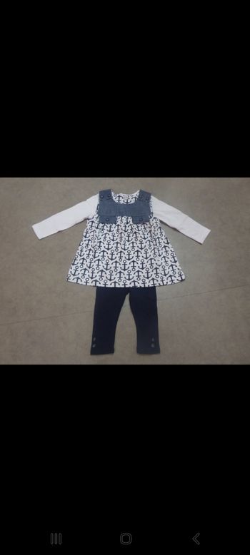 NEUF Ensemble fille style marin Tex - 12 mois