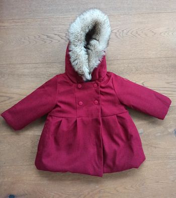 Manteau Hiver Obaïbi avec doublure chaude et douce, rouge foncé / bordeaux - Taille 6 mois - 68cm