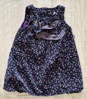 Robe salopette velours côtelé imprimé fleuri - Sergent Major - 12 mois