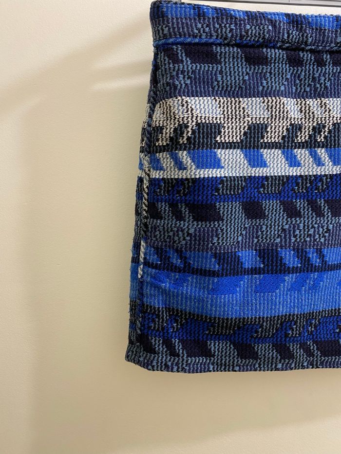 Jupe tweed jacquard bleu noir motif graphique hiver épaisse femme taille 36 Maje - photo numéro 4