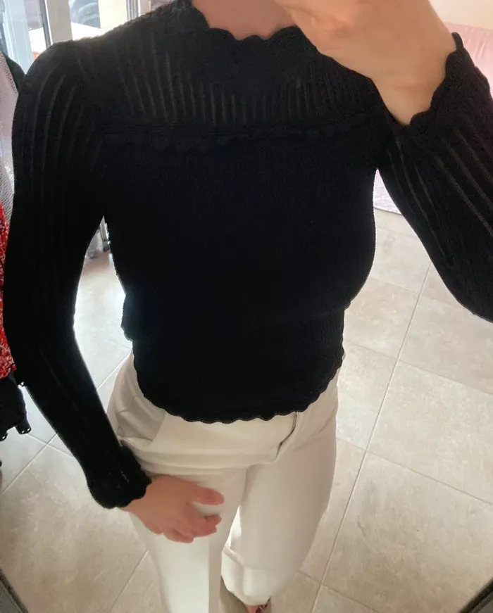 The kooples Top manches longues femme FPUL27024 bla01 taille 1 S col montant