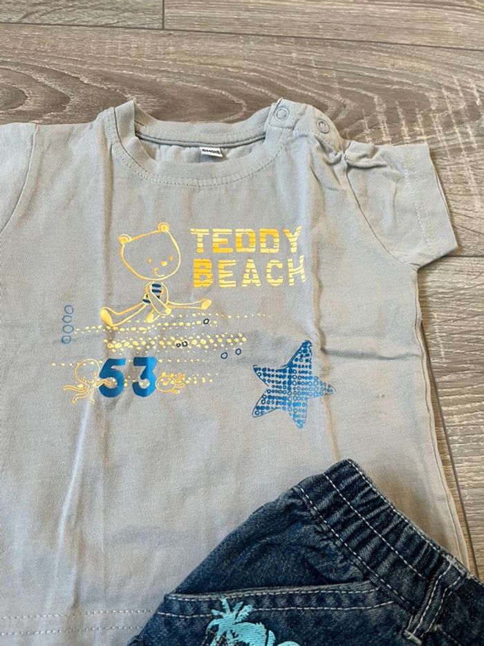 Ensemble short t-shirt bébé garçon 6 mois été - photo numéro 2