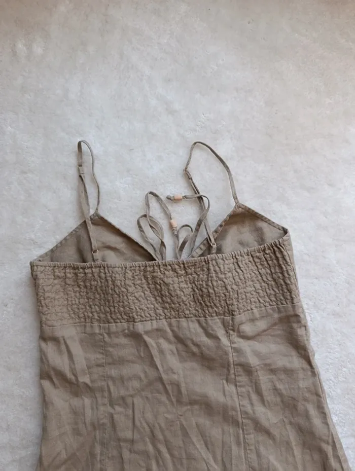 Robe d'été beige Esprit 36 finies bretelles réglables lin et coton - photo numéro 9