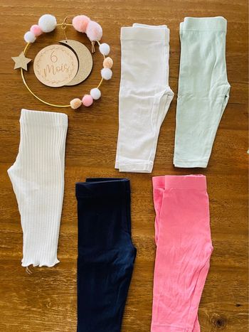 Lot de leggings de différentes couleurs - 6 mois