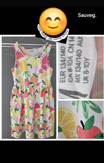 Robe motif fruit 8 / 10 ans