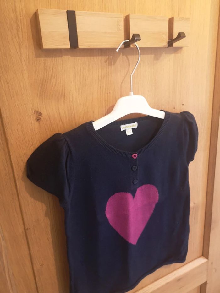 Pull d'hiver en bleu marine et rose Verbaudet 6 ans - photo numéro 3