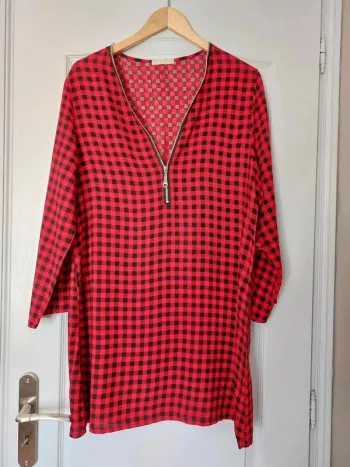 Robe tunique à carreaux