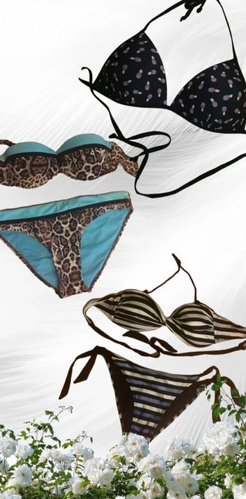 Lot maillot de bain ananas, léopard, rayé