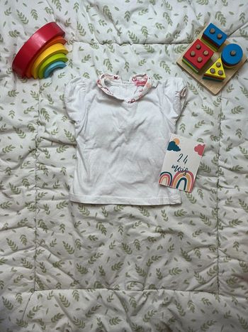teeshirt manches courtes col polo blanc 23 mois tom et kiddy
