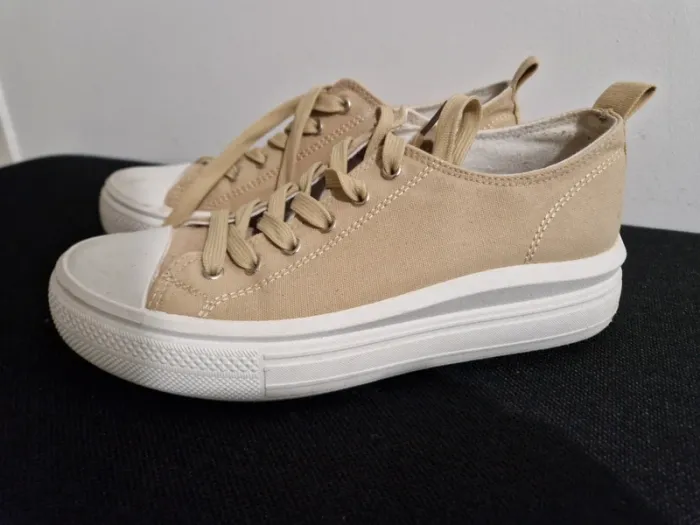 Basket camel en toile avec plateforme taille 39