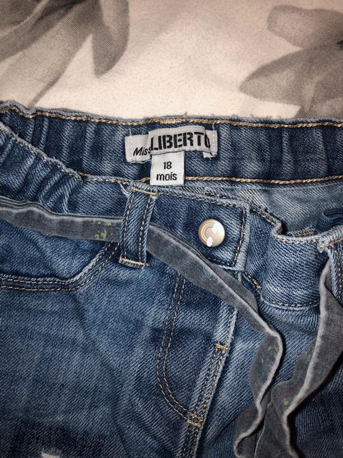 Jeans effet troué fille 18 mois la halle - photo numéro 2