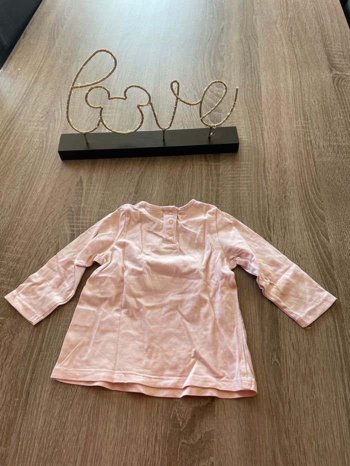 Très jolie pull fin rose poudrée tape à l’œil taille 12 mois - photo numéro 3