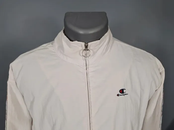 veste coupe vent champion blanche / homme taille M / brodé (470) - photo numéro 2