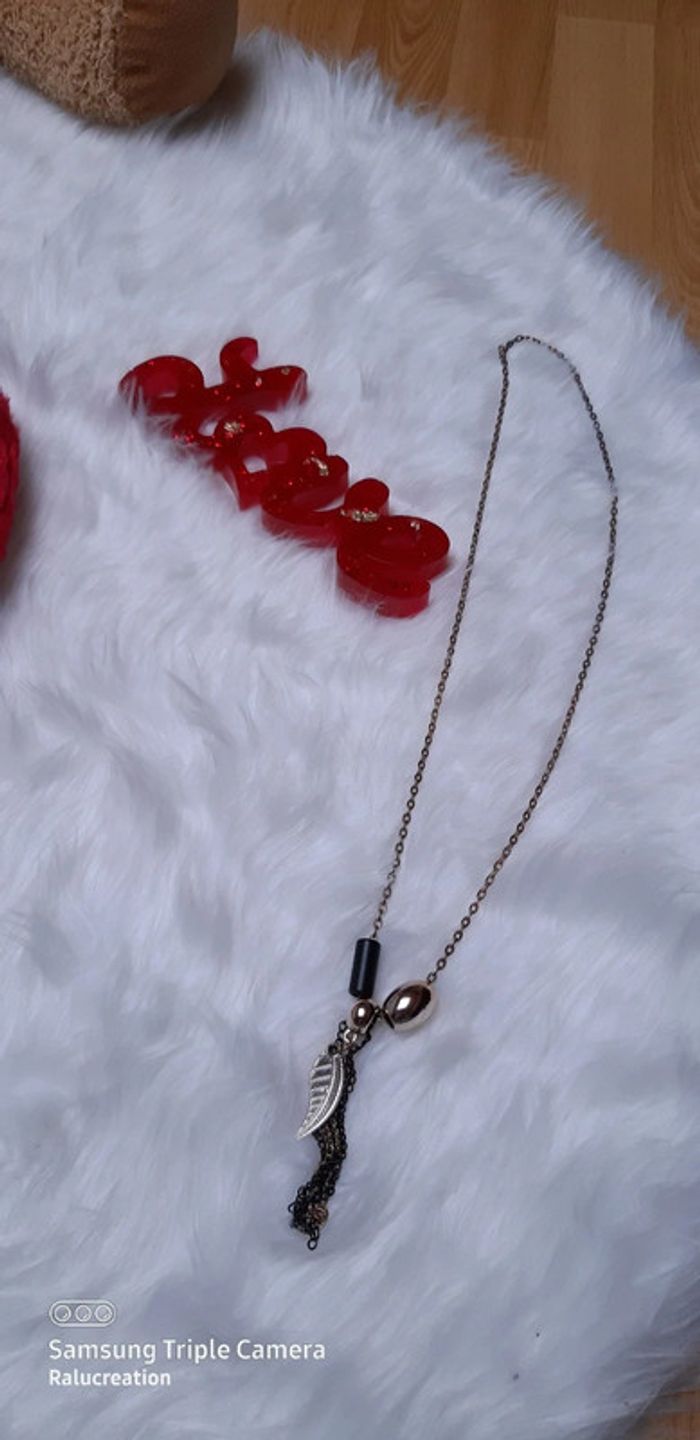 🖤Collier long doré Vintage - photo numéro 3