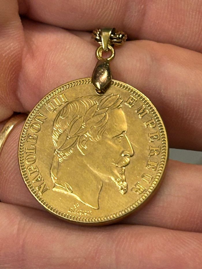 Collier Pendentif Reproduction de Pièce Napoléon III 50 Francs - photo numéro 7