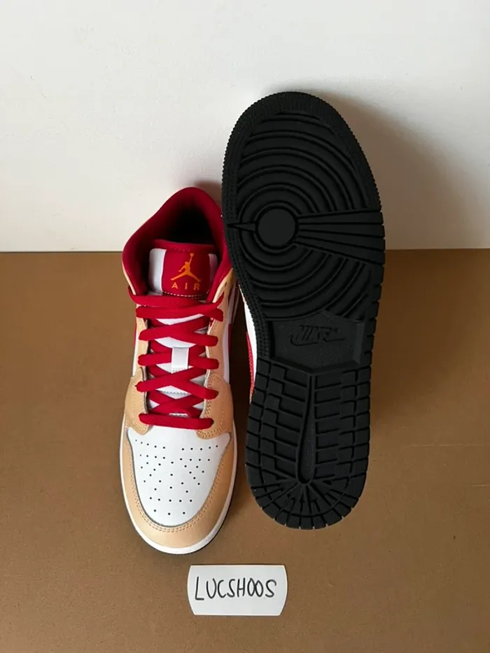 Nike Air Jordan 1 Mid Light Cardinal Curry - 40 - photo numéro 6