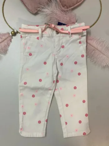 Pantalon fille - jeans - blanc - neuf - Okaïdi - Taille 4 ans