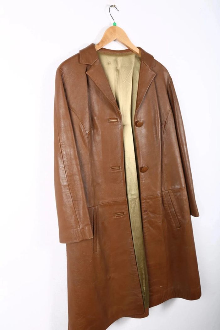 Trench vintage 80's en cuir (#240702)