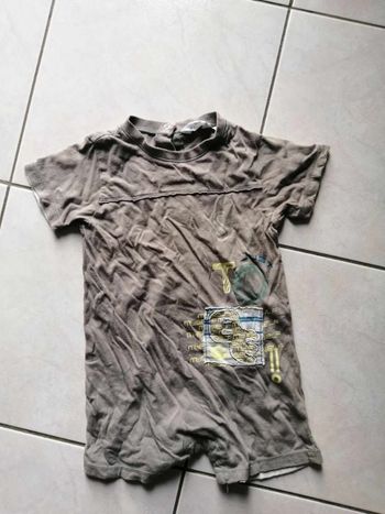 combinaison short 24 mois kaki kiabi