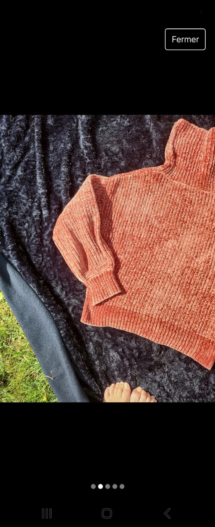 Pull col roulé cache cache tout doux marron - photo numéro 2