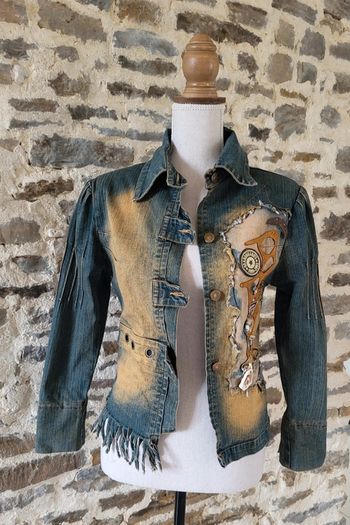 Veste en jean custom vintage –  Grandhuangs 1999–2002 Taille 34 36