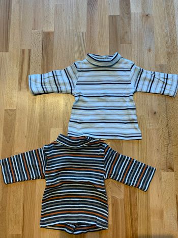 Lot de 2 t-shirts bebe 1 mois